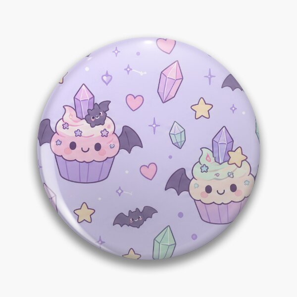 Item preview, Kawaii Bat Crystal Cupcake Pastel Pattern designed and sold by Soft Berry Studio.
