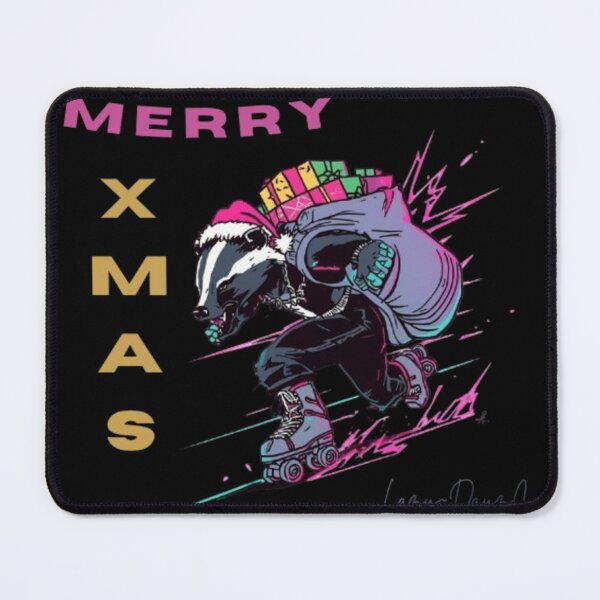 Item preview, Merry Xmas Skate Badger designed and sold by LazyDayzCo.