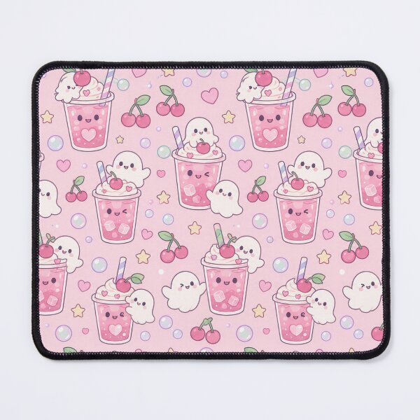 Item preview, Kawaii Ghost Cherry Soda Pastel Pattern designed and sold by Soft Berry Studio.