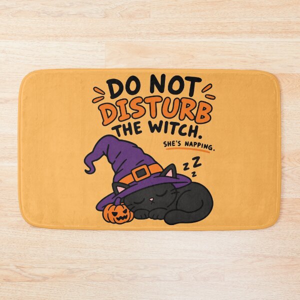 Item preview, Do Not Disturb the Witch – Sleeping Black Cat Halloween designed and sold by MewMade.
