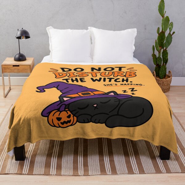Item preview, Do Not Disturb the Witch – Sleeping Black Cat Halloween designed and sold by MewMade.