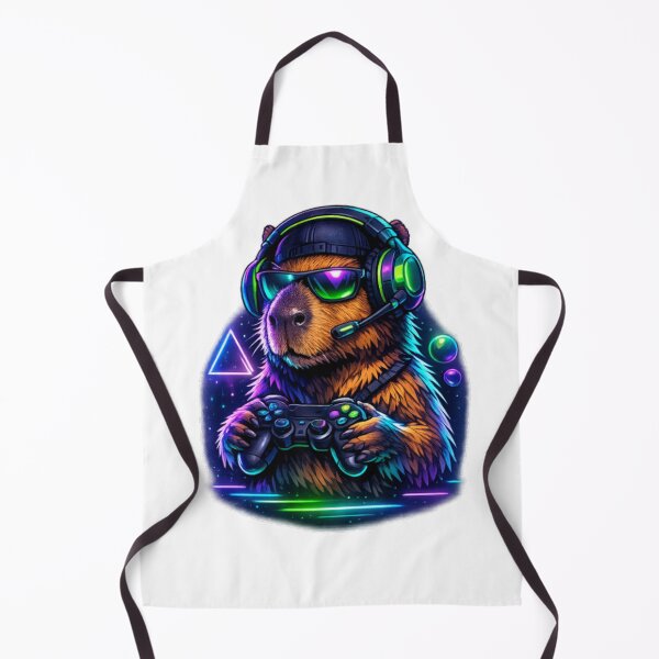 Item preview, Neon Gamer Capybara – Chill Gaming Aesthetic Design designed and sold by MartBook.