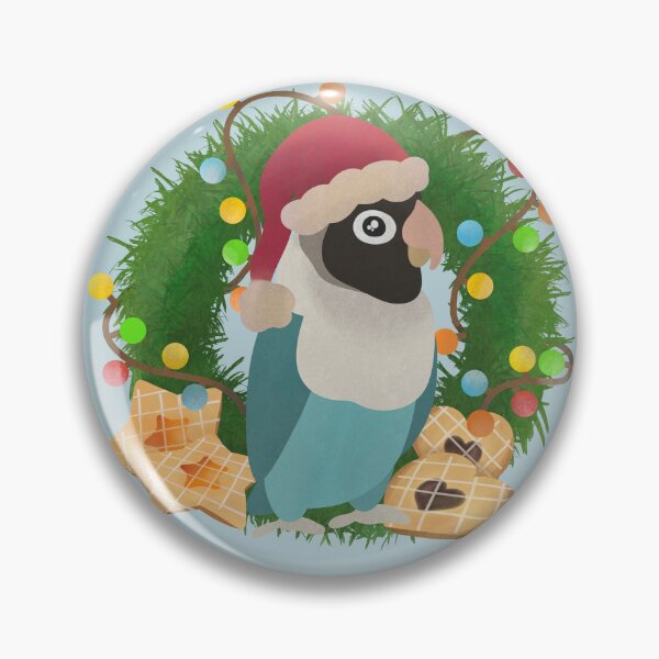 Item preview, Christmas Blue Masked Lovebird illustration designed and sold by FandomizedRose.