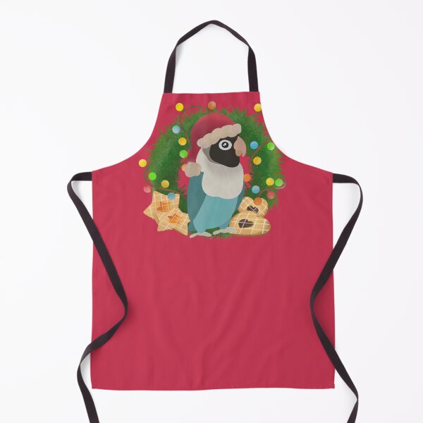 Item preview, Christmas Blue Masked Lovebird illustration designed and sold by FandomizedRose.