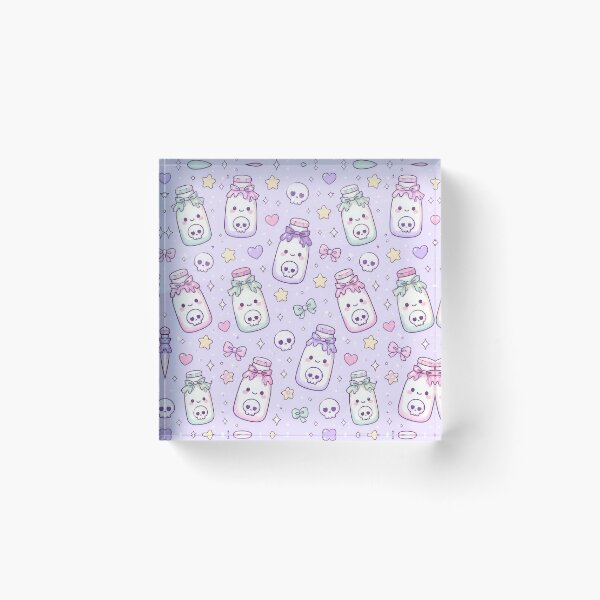 Item preview, Kawaii Skull Milk Bottle Pastel Pattern designed and sold by Soft Berry Studio.