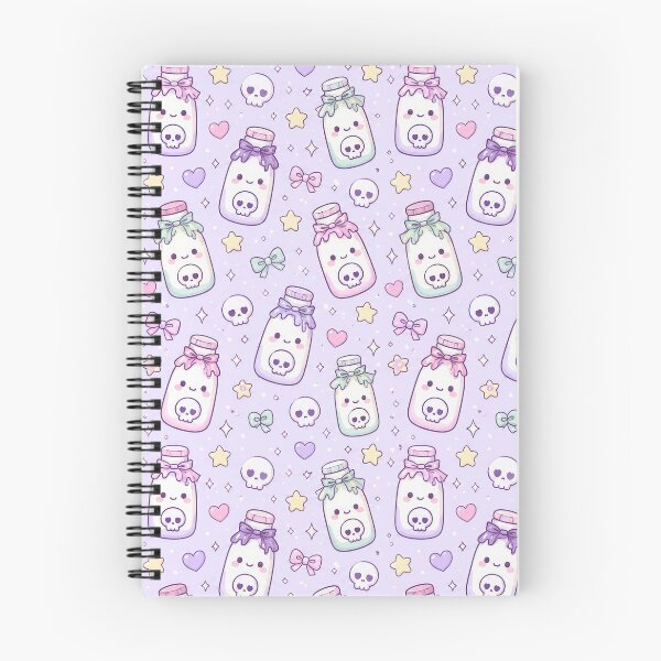 Item preview, Kawaii Skull Milk Bottle Pastel Pattern designed and sold by Soft Berry Studio.