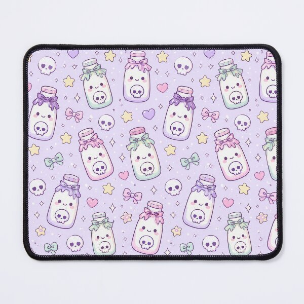 Item preview, Kawaii Skull Milk Bottle Pastel Pattern designed and sold by Soft Berry Studio.