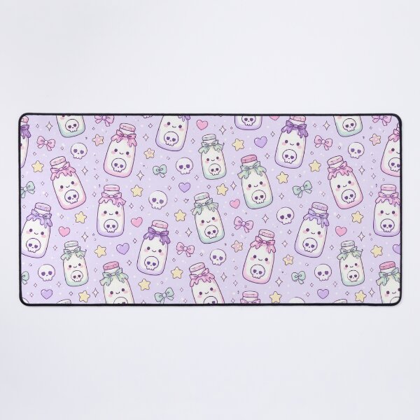 Item preview, Kawaii Skull Milk Bottle Pastel Pattern designed and sold by Soft Berry Studio.