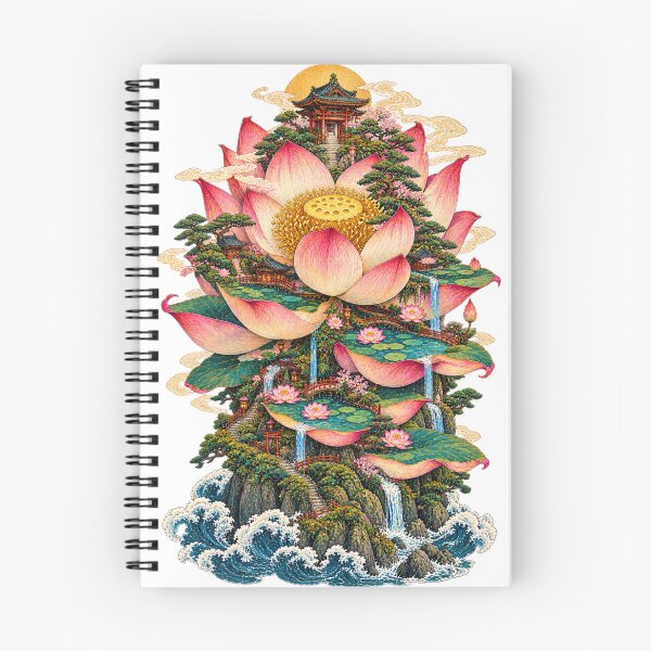 Item preview, The Island That Bloomed – Japanese Ukiyo-e Lotus Island designed and sold by Substance_life.