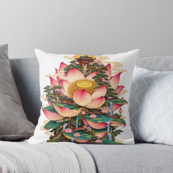 Item preview, The Island That Bloomed – Japanese Ukiyo-e Lotus Island designed and sold by Substance_life.