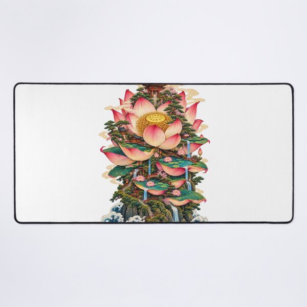 Item preview, The Island That Bloomed – Japanese Ukiyo-e Lotus Island designed and sold by Substance_life.