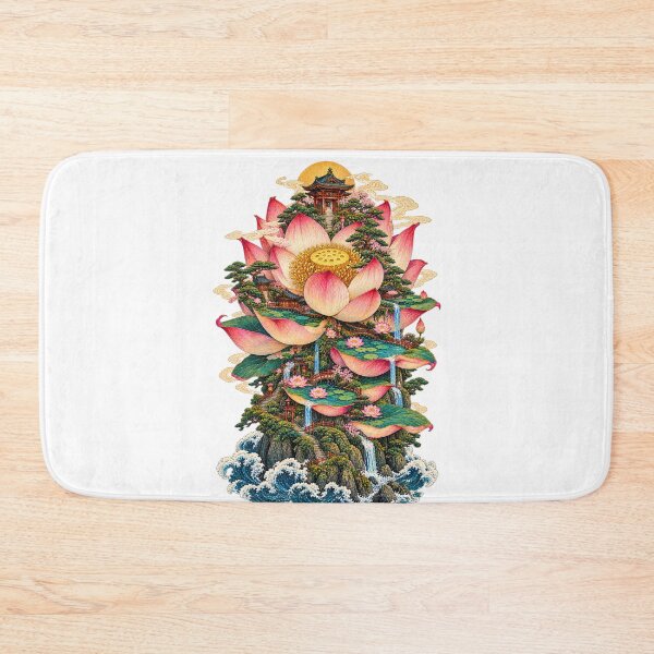 Item preview, The Island That Bloomed – Japanese Ukiyo-e Lotus Island designed and sold by Substance_life.