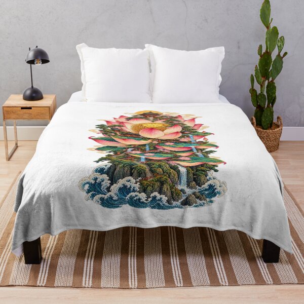 Item preview, The Island That Bloomed – Japanese Ukiyo-e Lotus Island designed and sold by Substance_life.
