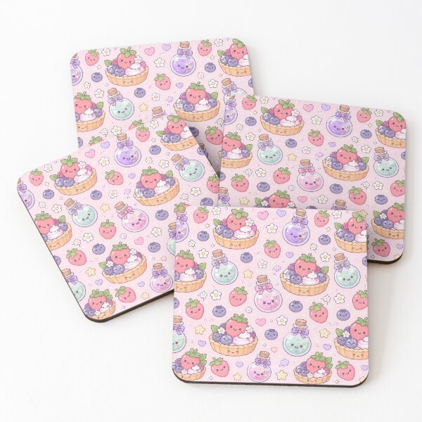 Item preview, Kawaii Potion Berry Tart Pastel Pattern designed and sold by Soft Berry Studio.