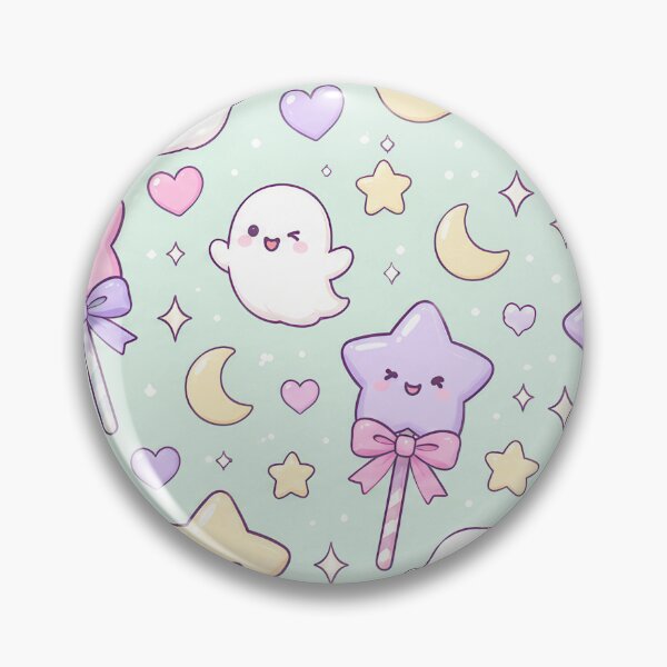 Item preview, Kawaii Ghost Star Lollipop Pastel Pattern designed and sold by Soft Berry Studio.