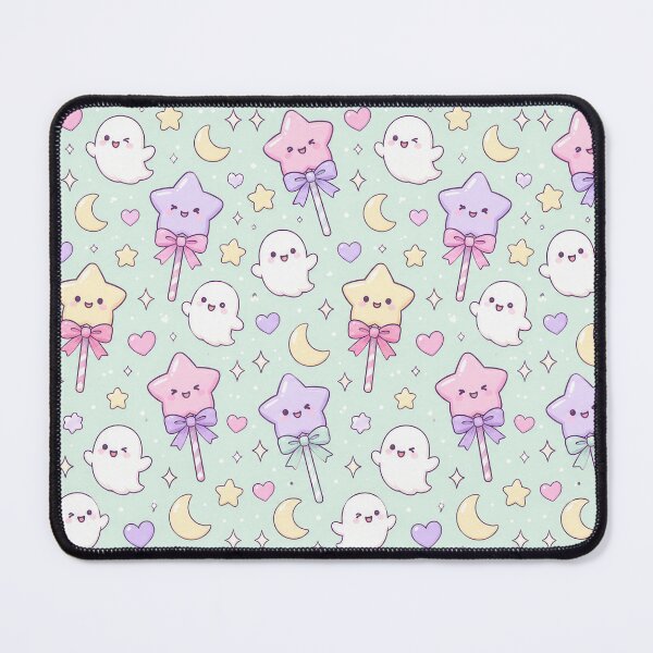 Item preview, Kawaii Ghost Star Lollipop Pastel Pattern designed and sold by Soft Berry Studio.