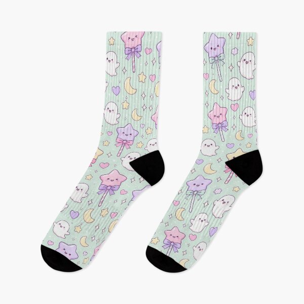 Item preview, Kawaii Ghost Star Lollipop Pastel Pattern designed and sold by Soft Berry Studio.
