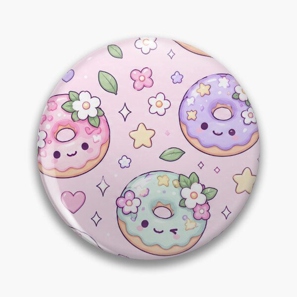 Item preview, Kawaii Magic Flower Donut Pastel Pattern designed and sold by Soft Berry Studio.