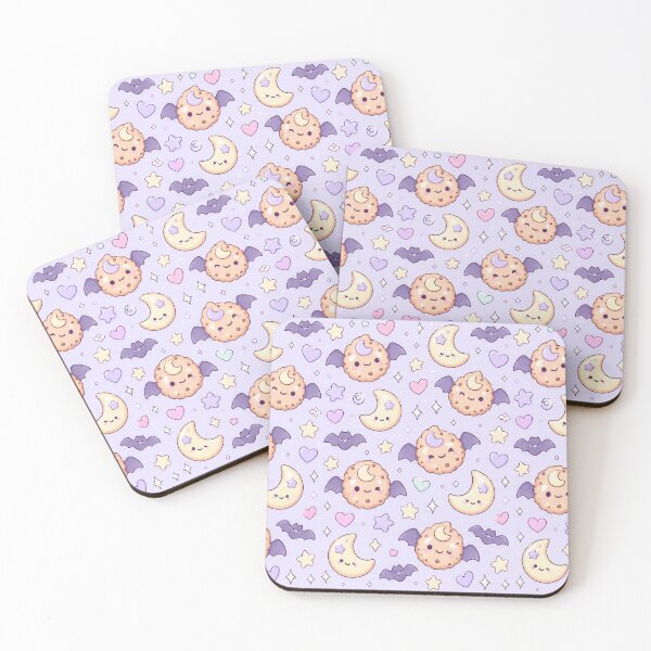 Item preview, Kawaii Bat Moon Cookie Pastel Pattern designed and sold by Soft Berry Studio.