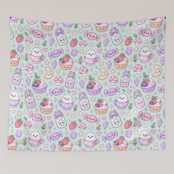 Item preview, Kawaii Pastel Magic Treat Mix Pattern designed and sold by Soft Berry Studio.