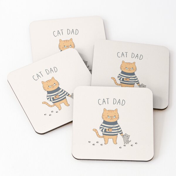 Item preview, Cute Cat Dad Orange Tabby In Sweater Coffee Kawaii Art designed and sold by Cipher & Soul.