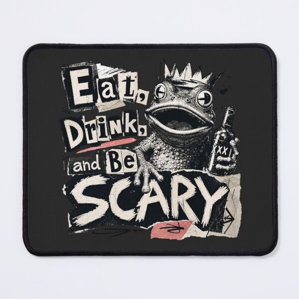 Item preview, Eat Drink And Be Scary King Frog Vintage Zine T-Shirt | Funny Halloween Beer Toad Crown Grunge Sketch Gift designed and sold by illeN-Art-World.