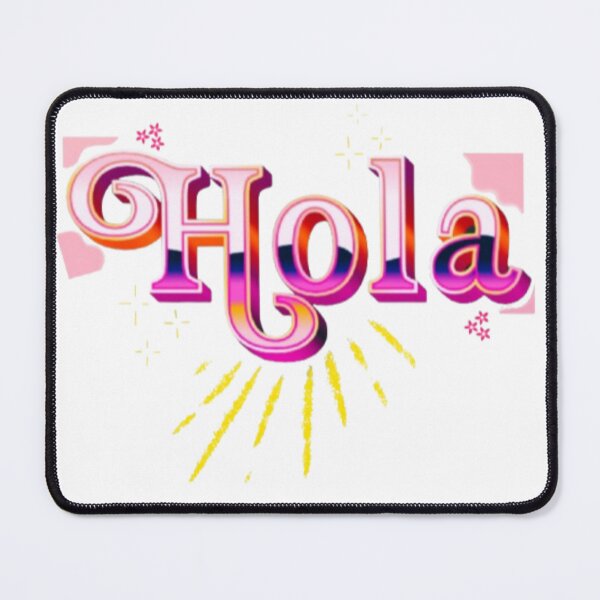 Item preview, Hola Spanish Word For Hello Pink Orange Sunburst Typography Art designed and sold by Miheerala.