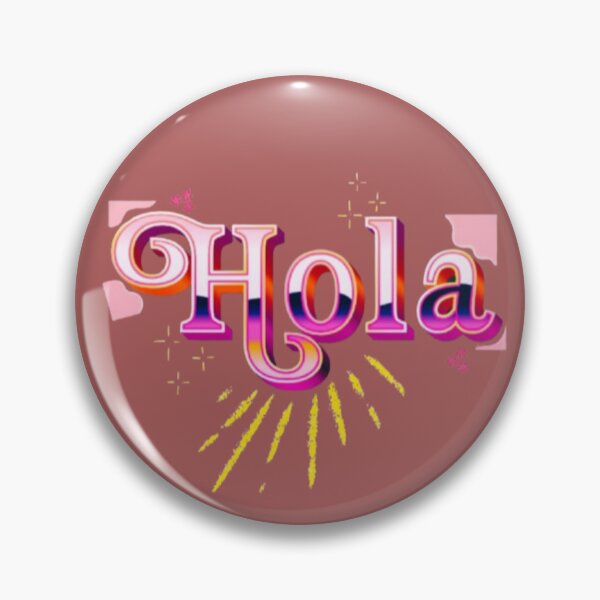 Item preview, Hola Spanish Word For Hello Pink Orange Sunburst Typography Art designed and sold by Miheerala.