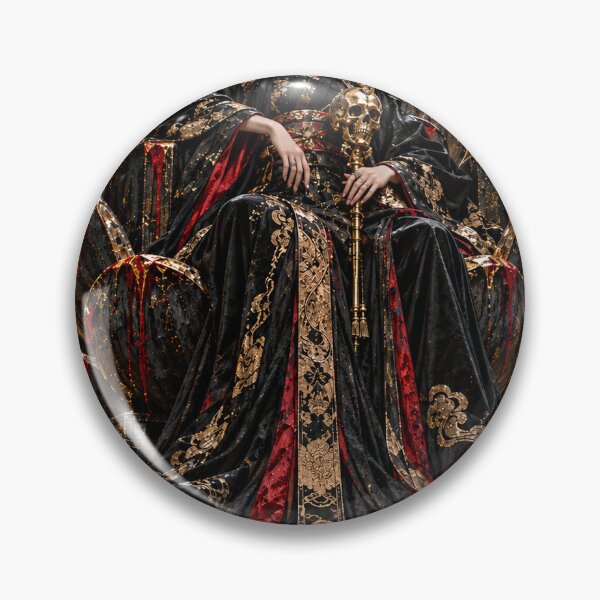 Item preview, Gothic Woman with Skull Staff on a Black Petal Throne designed and sold by MouradStudio.