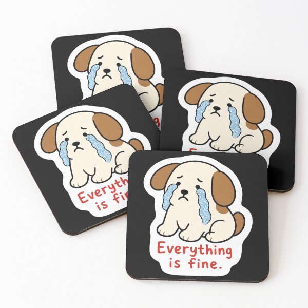 Item preview, Everything Is Fine | Crying Puppy Dog Meme Sticker designed and sold by Vision Crafted.