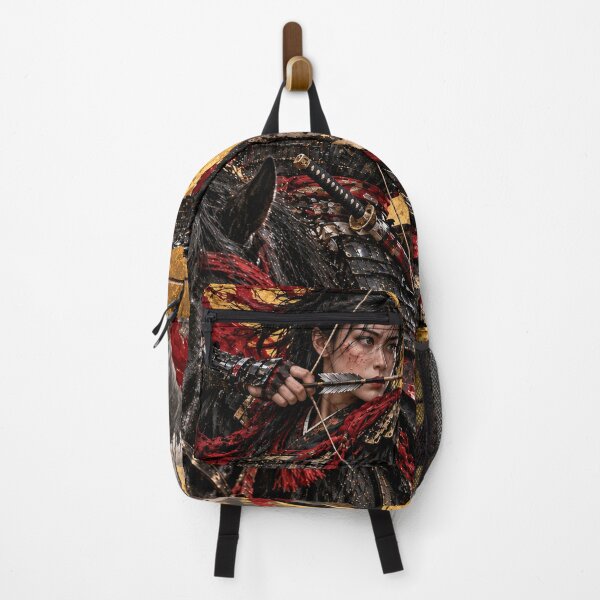 Item preview, Female Samurai Archer on a Black Horse designed and sold by MouradStudio.