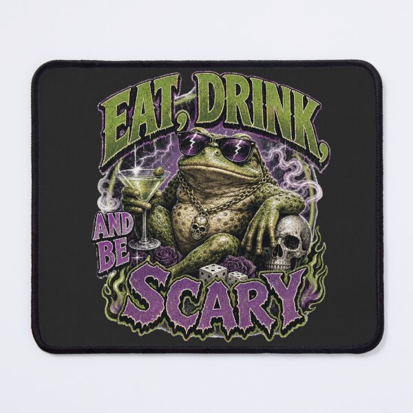 Item preview, Eat Drink And Be Scary Frog Cocktail T-Shirt | Funny Halloween Party Toad Sunglasses Martini Skull Purple Gift designed and sold by illeN-Art-World.