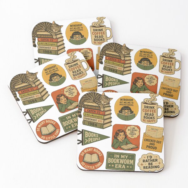 Item preview, Retro Bookish Aesthetic Sticker Pack - Vintage Reading & Dark Academia Quotes designed and sold by aysenism.