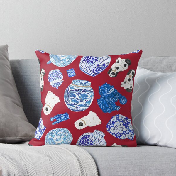 Item preview, Chinoiserie Curiosity Cabinet in Scarlet Red designed and sold by YesterdayColl.