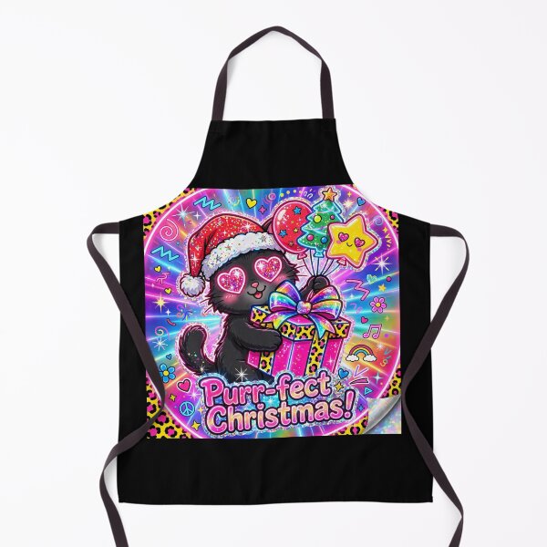 Item preview, Lisa Frank Christmas Black Cat Purrfect Neon 90s Retro designed and sold by HealingEraInk.