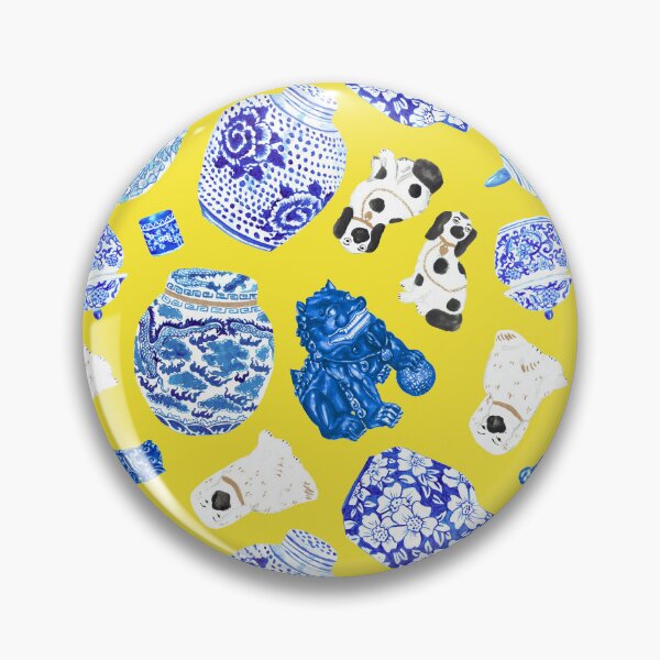 Item preview, Chinoiserie Curiosity Cabinet Canary Yellow designed and sold by YesterdayColl.