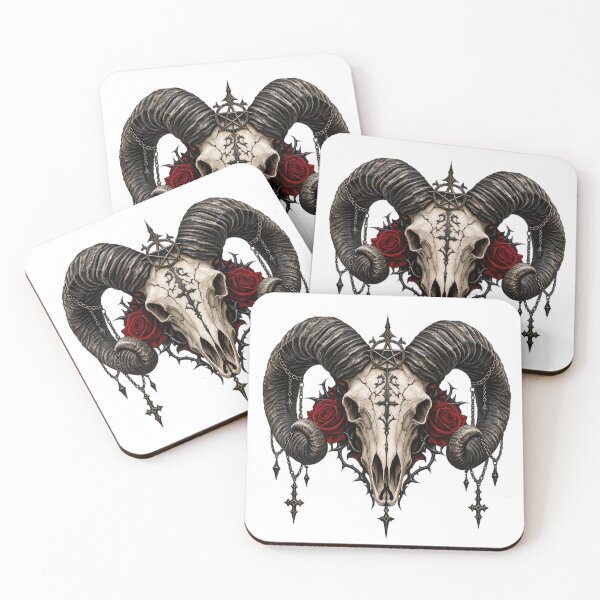 Item preview, Gothic Ram Skull Occult Dark Aesthetic Design designed and sold by PlumArtDesign.