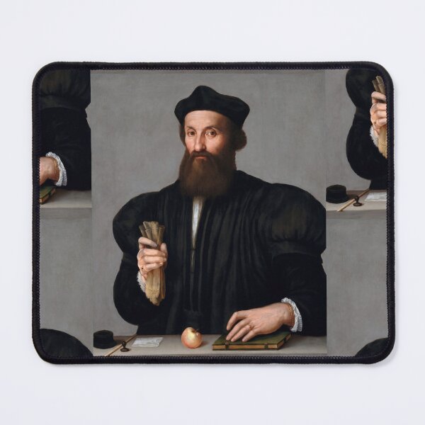 Item preview, Bearded Renaissance Gentleman with Scrolls designed and sold by artofuniverse.