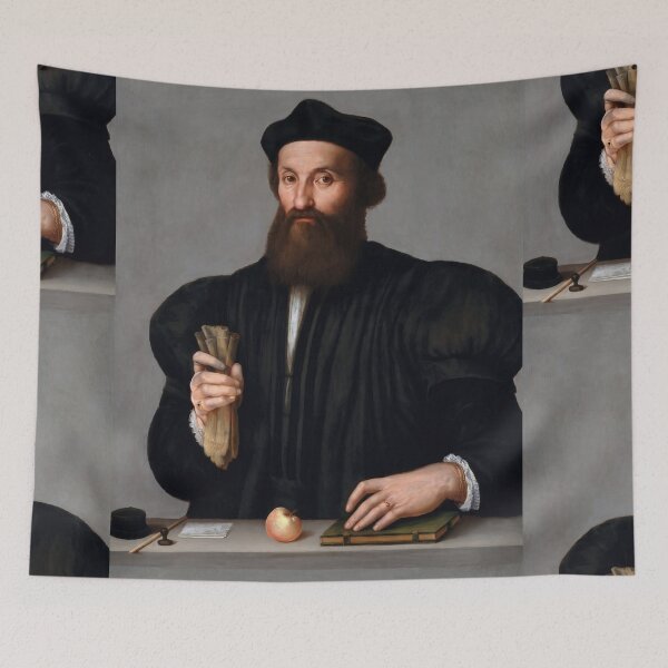 Item preview, Bearded Renaissance Gentleman with Scrolls designed and sold by artofuniverse.