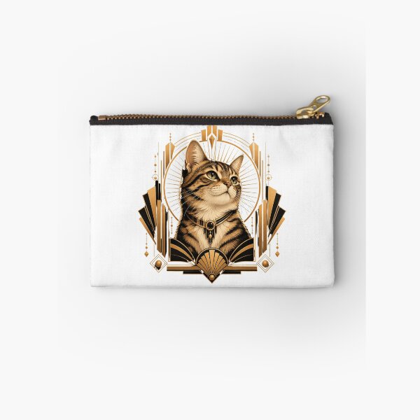 Item preview, Art Deco Cat Portrait in Gold and Black designed and sold by CanArtVision.