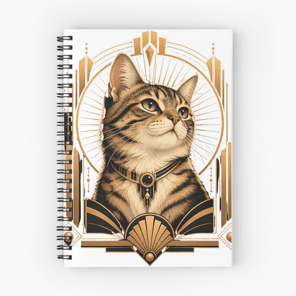 Item preview, Art Deco Cat Portrait in Gold and Black designed and sold by CanArtVision.