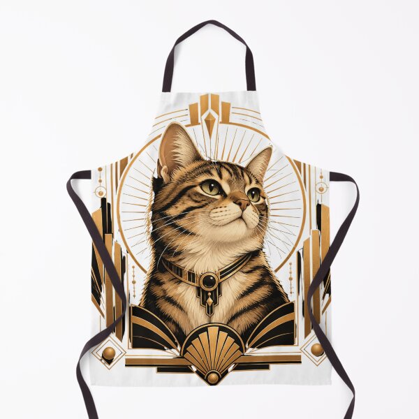 Item preview, Art Deco Cat Portrait in Gold and Black designed and sold by CanArtVision.