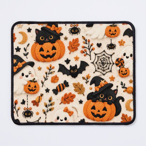 Item preview, Cute Halloween Black Cat Ghost & Pumpkin Pattern designed and sold by ManJiangHong.