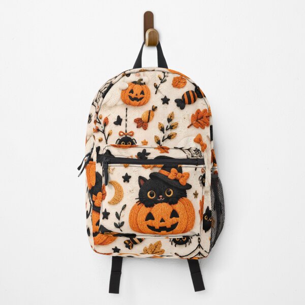 Item preview, Cute Halloween Black Cat Ghost & Pumpkin Pattern designed and sold by ManJiangHong.