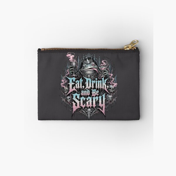 Item preview, Eat Drink And Be Scary Gothic Frog T-Shirt | Dark Metal Crowned Toad Goblet Throne Spooky Halloween Gift designed and sold by illeN-Art-World.