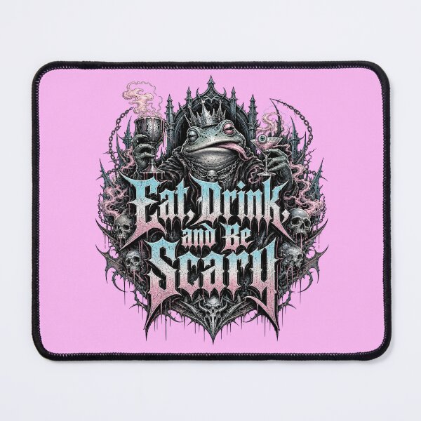 Item preview, Eat Drink And Be Scary Gothic Frog T-Shirt | Dark Metal Crowned Toad Goblet Throne Spooky Halloween Gift designed and sold by illeN-Art-World.