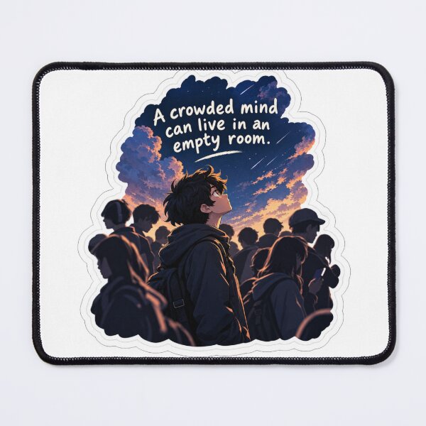 Item preview, A Crowded Mind Empty Room Anime Quote designed and sold by NovaToons.