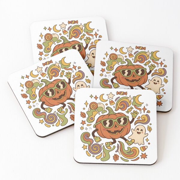 Item preview, Retro Halloween - Playful Halloween - Vintage Halloween Ghosts and Pumpkin designed and sold by VibranPalette.