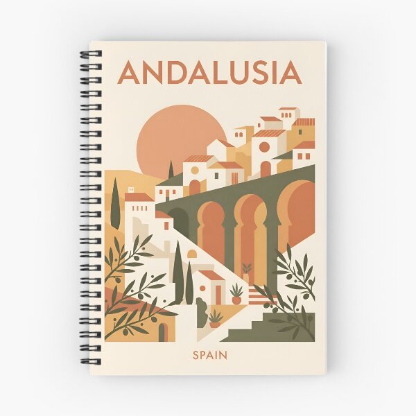 Item preview, Andalusia Spain Vintage Travel Poster - Minimalist Moorish Architecture Art Print designed and sold by DuckOddity.