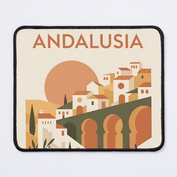 Item preview, Andalusia Spain Vintage Travel Poster - Minimalist Moorish Architecture Art Print designed and sold by DuckOddity.
